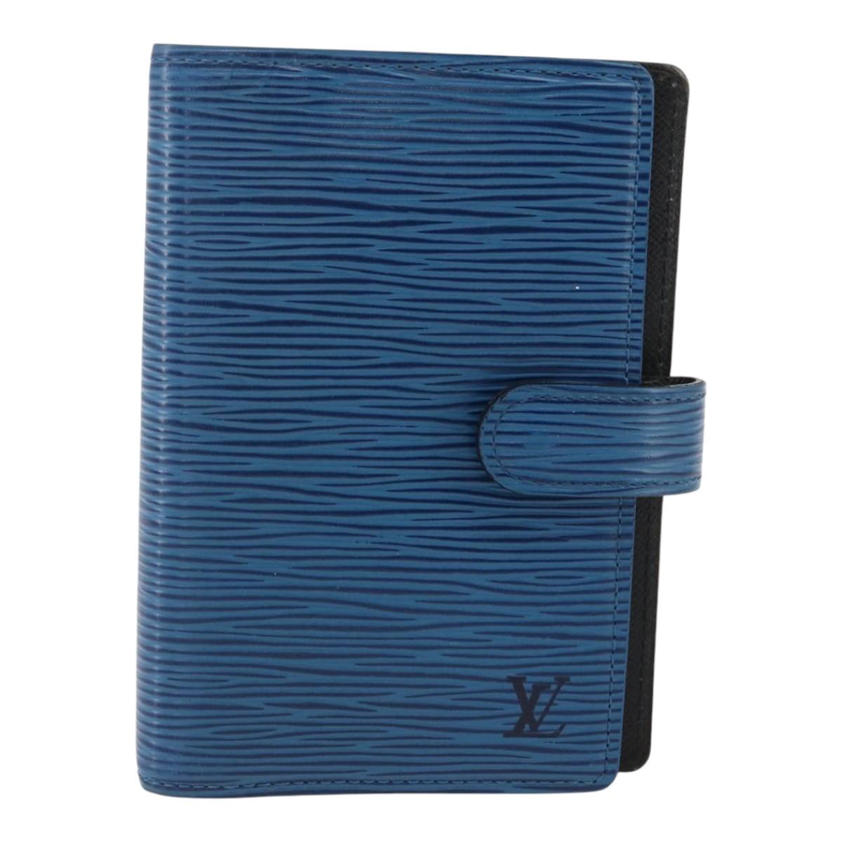 LOUIS VUITTON Epi Agenda PM Day Planner Cover Blue R20055 LV Auth 159181