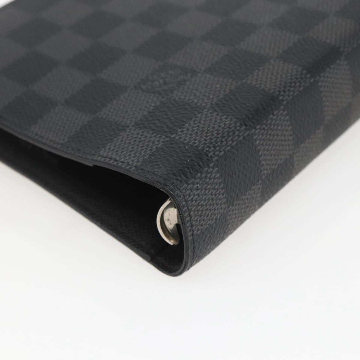 LOUIS VUITTON Damier Graphite Agenda MM Day Planner Cover R20242 LV Auth 159182