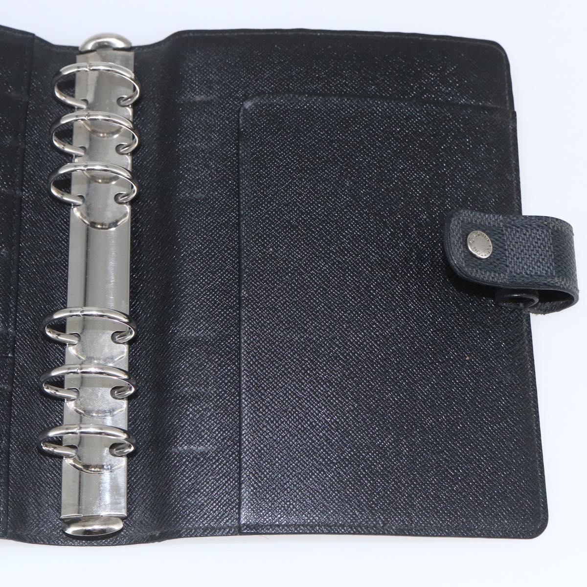 LOUIS VUITTON Damier Graphite Agenda MM Day Planner Cover R20242 LV Auth 159182