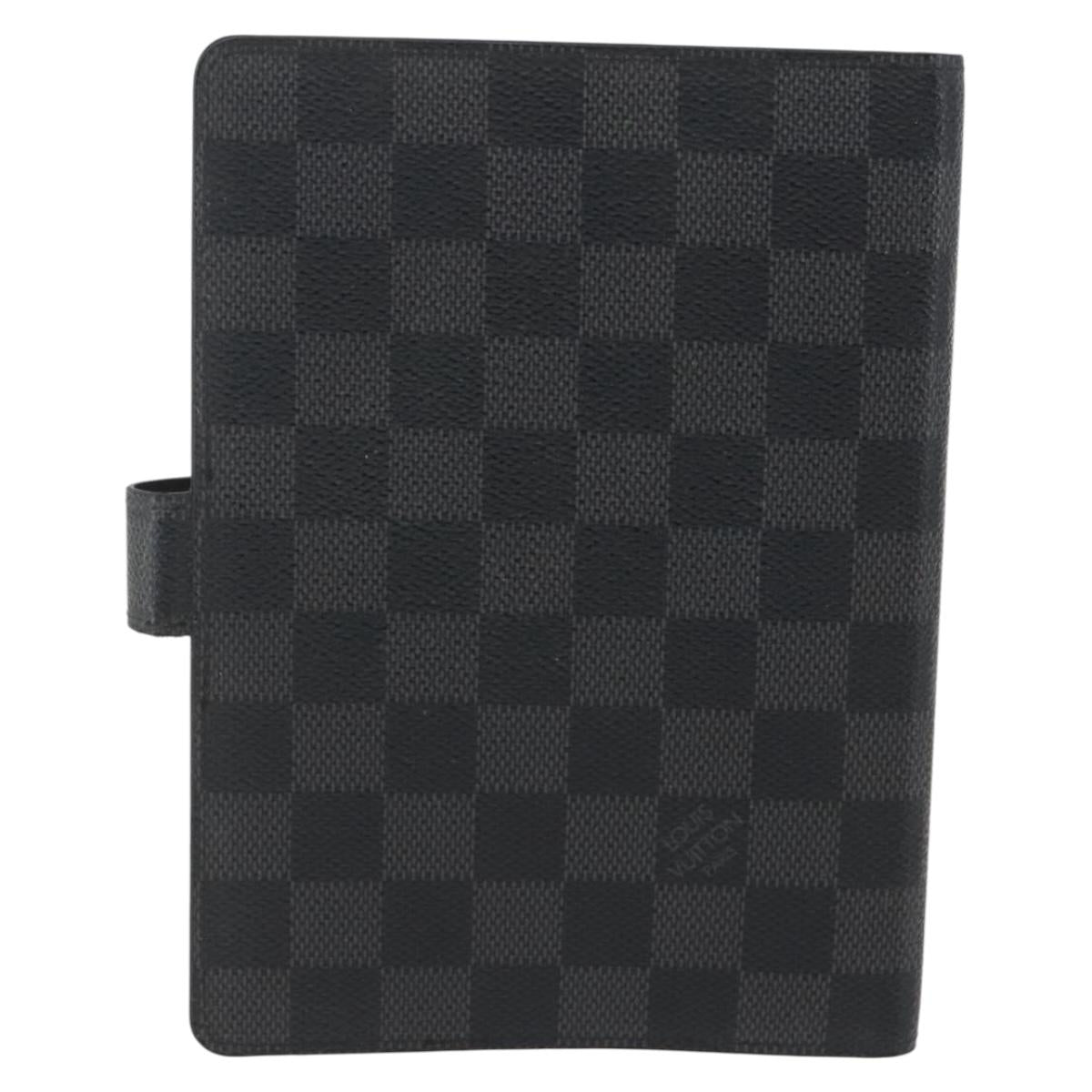 LOUIS VUITTON Damier Graphite Agenda MM Day Planner Cover R20242 LV Auth 159182