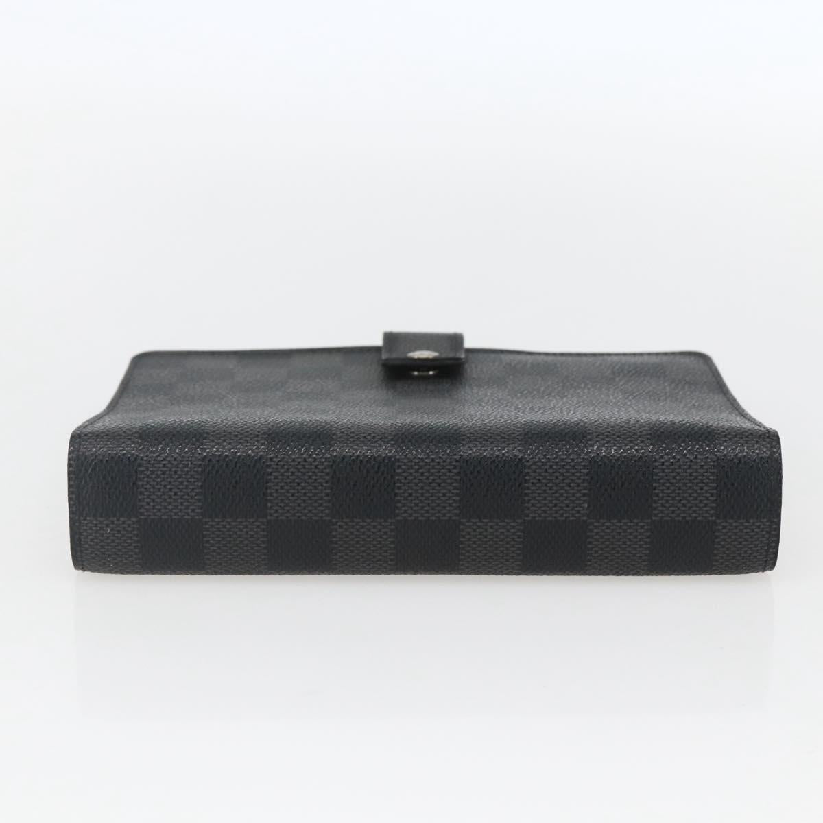 LOUIS VUITTON Damier Graphite Agenda MM Day Planner Cover R20242 LV Auth 159182
