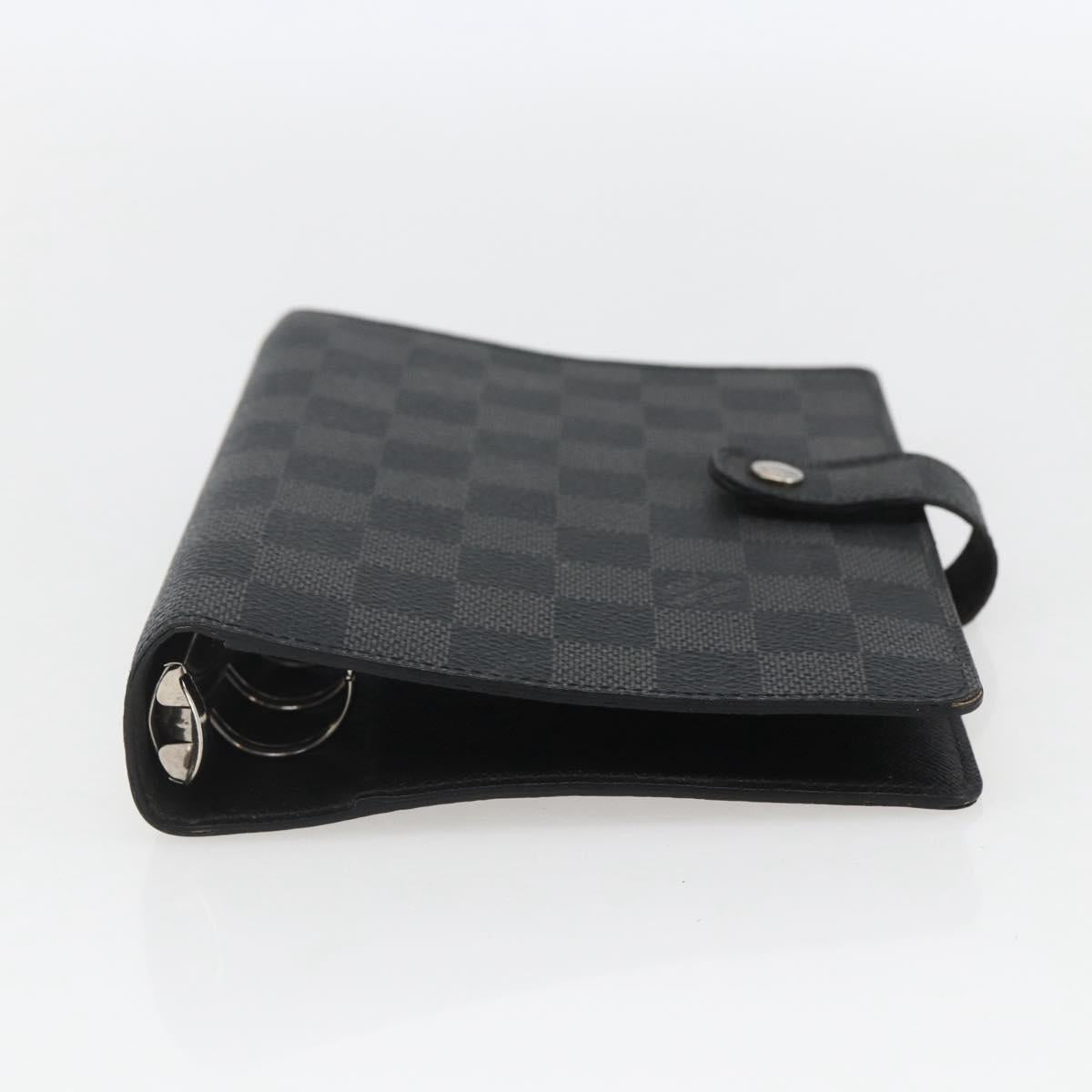 LOUIS VUITTON Damier Graphite Agenda MM Day Planner Cover R20242 LV Auth 159182
