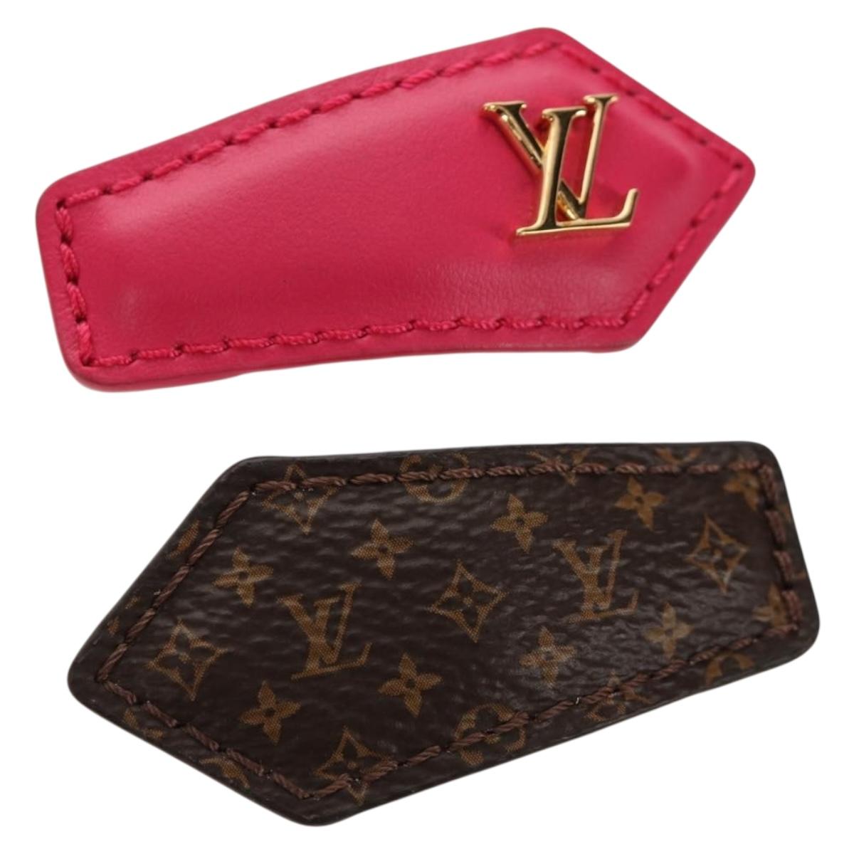 LOUIS VUITTON Set of 2 LV Backstage Mini Barrettes Rose M02377 LV Auth 159185M