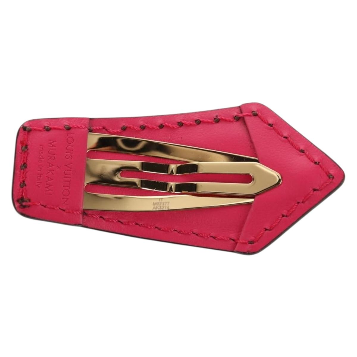 LOUIS VUITTON Set of 2 LV Backstage Mini Barrettes Rose M02377 LV Auth 159185M