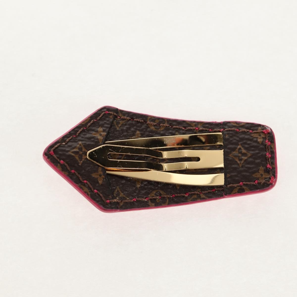 LOUIS VUITTON Set of 2 LV Backstage Mini Barrettes Rose M02377 LV Auth 159185M