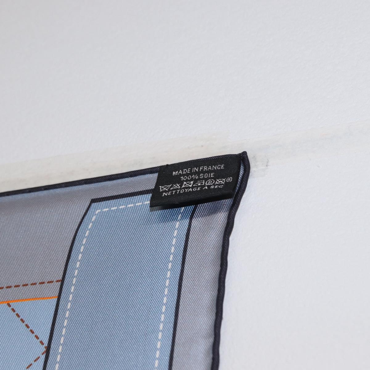 HERMES Carre 90 Scarf Silk ""Tapis de Selle"" Orange Auth 159188