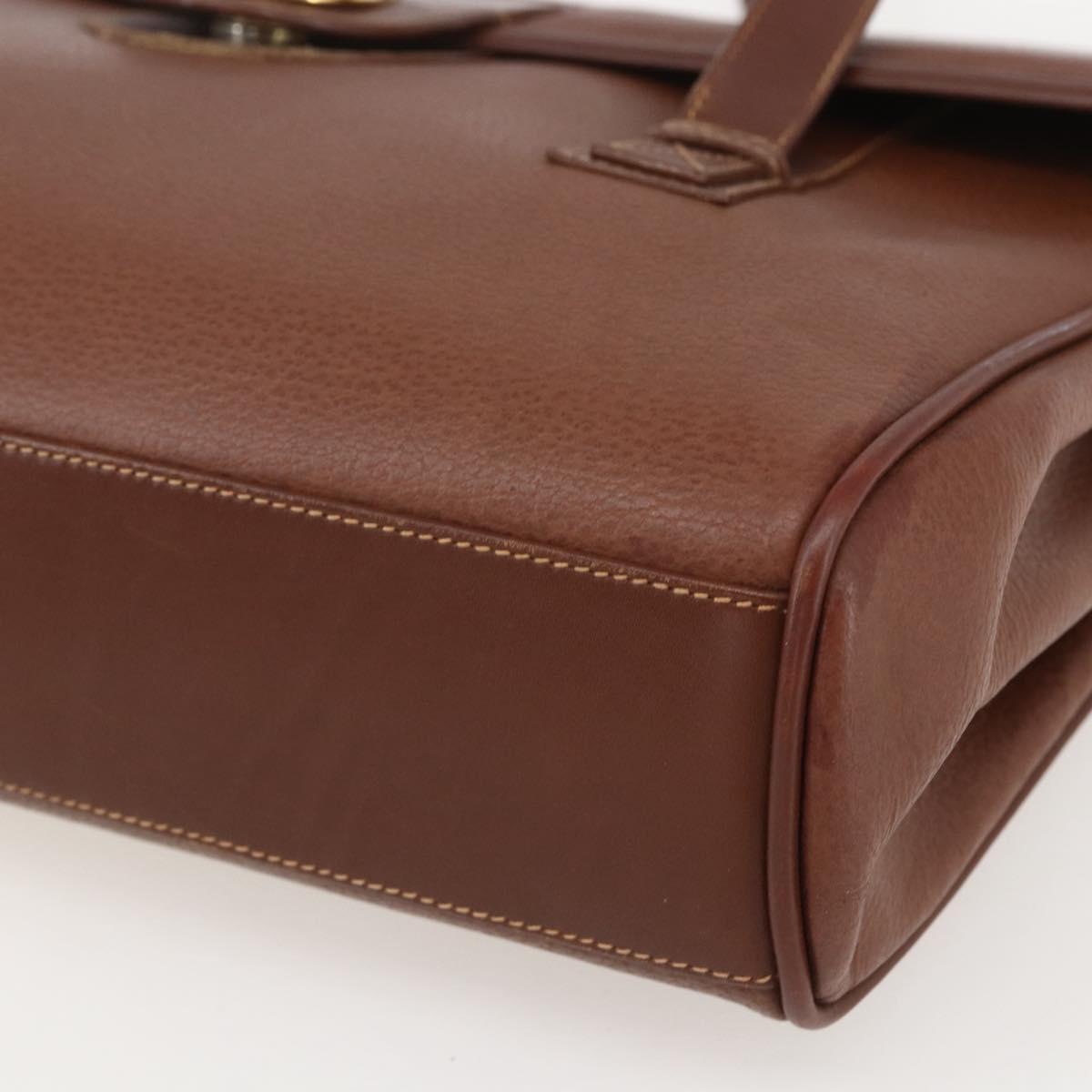 GUCCI Shoulder Bag Leather Brown Gold 001 115 1199 Auth 159210