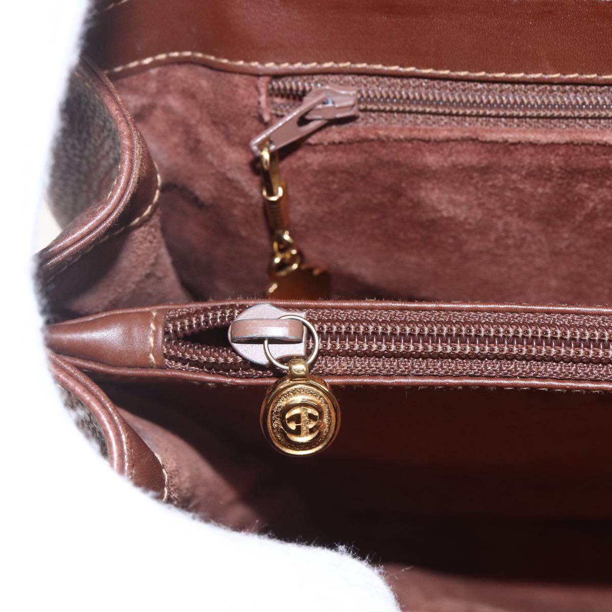 GUCCI Shoulder Bag Leather Brown Gold 001 115 1199 Auth 159210