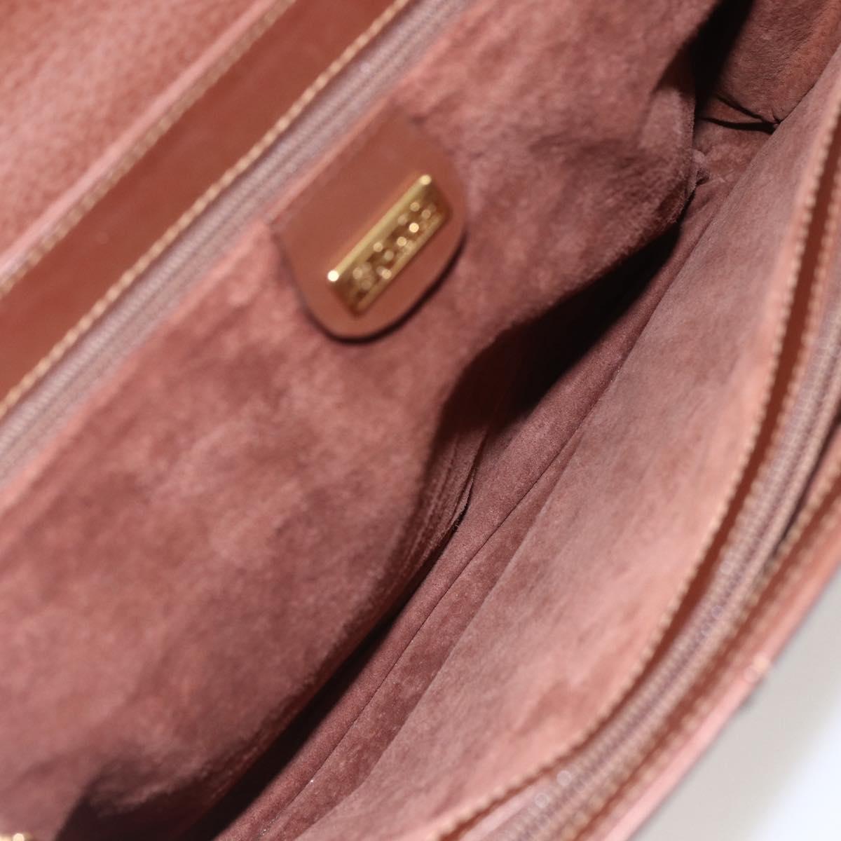 GUCCI Shoulder Bag Leather Brown Gold 001 115 1199 Auth 159210