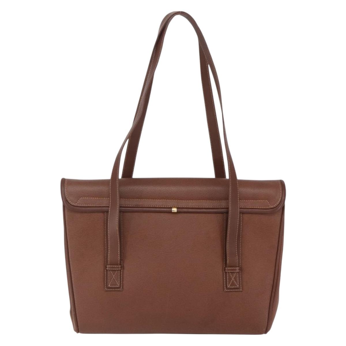 GUCCI Shoulder Bag Leather Brown Gold 001 115 1199 Auth 159210