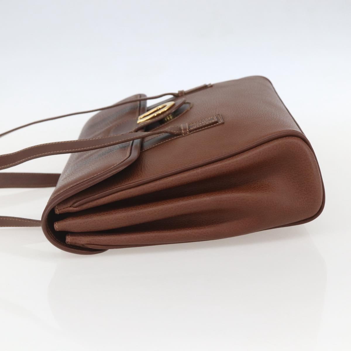 GUCCI Shoulder Bag Leather Brown Gold 001 115 1199 Auth 159210