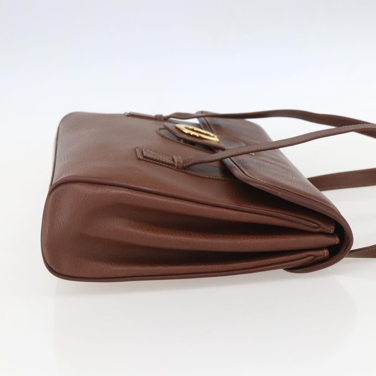 GUCCI Shoulder Bag Leather Brown Gold 001 115 1199 Auth 159210