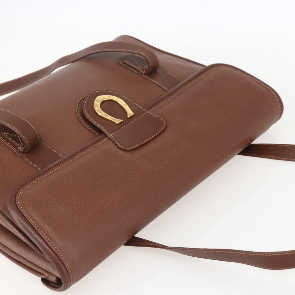GUCCI Shoulder Bag Leather Brown Gold 001 115 1199 Auth 159210