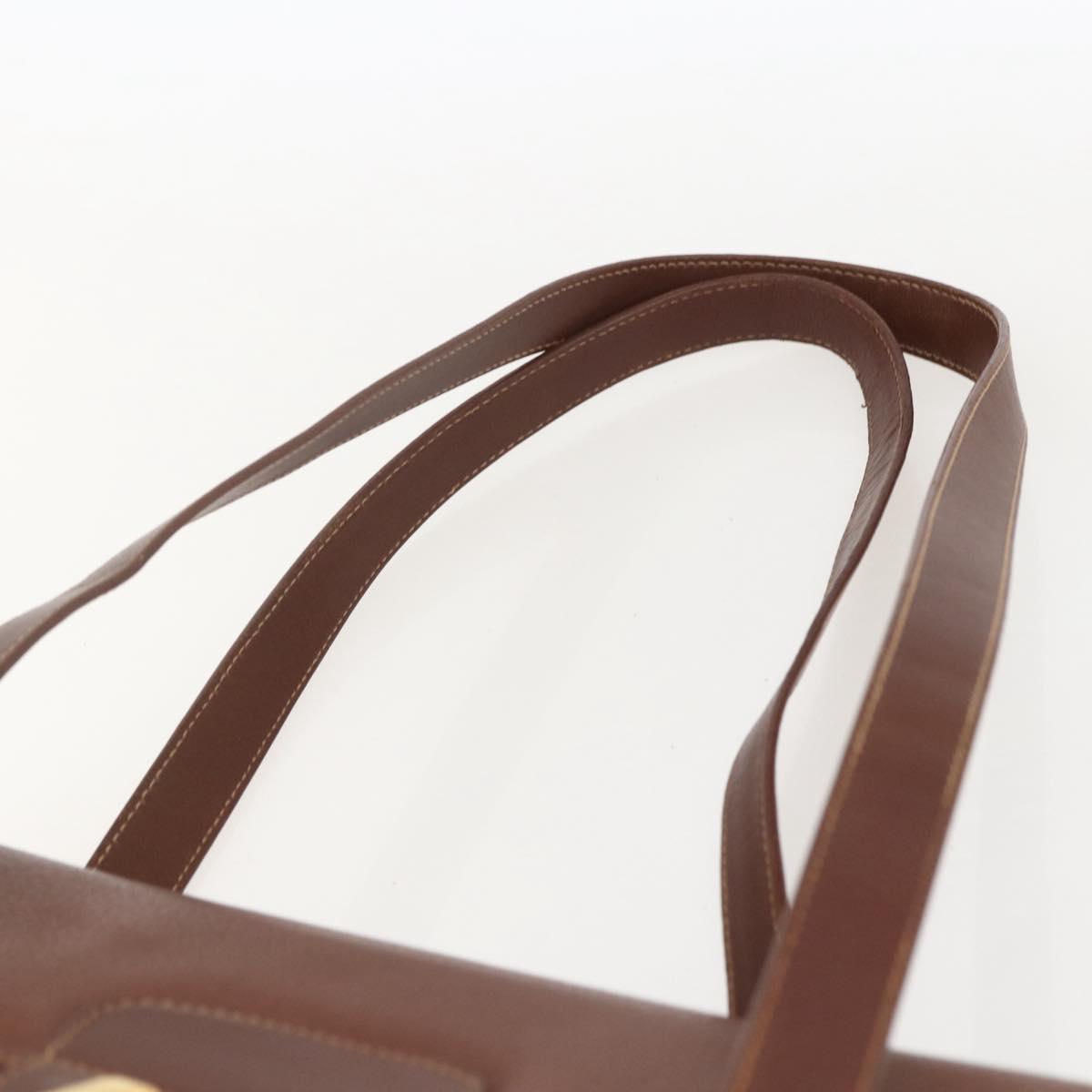 GUCCI Shoulder Bag Leather Brown Gold 001 115 1199 Auth 159210