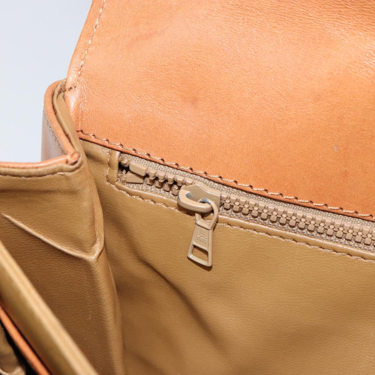 CELINE Macadam Canvas Shoulder Bag PVC Beige Gold Auth 159212