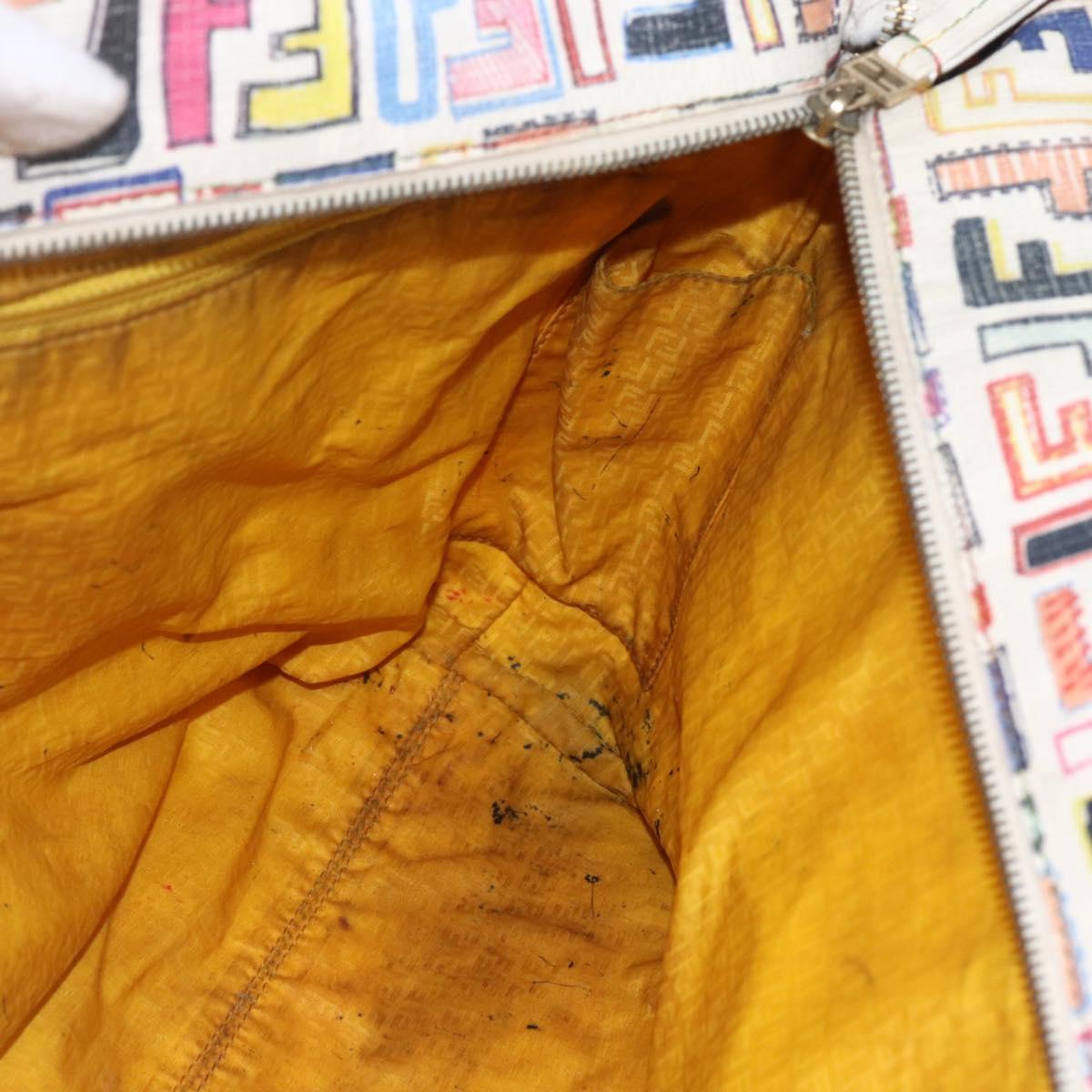 FENDI Zucca Canvas Tote Bag PVC Multicolor Gold Auth 159215