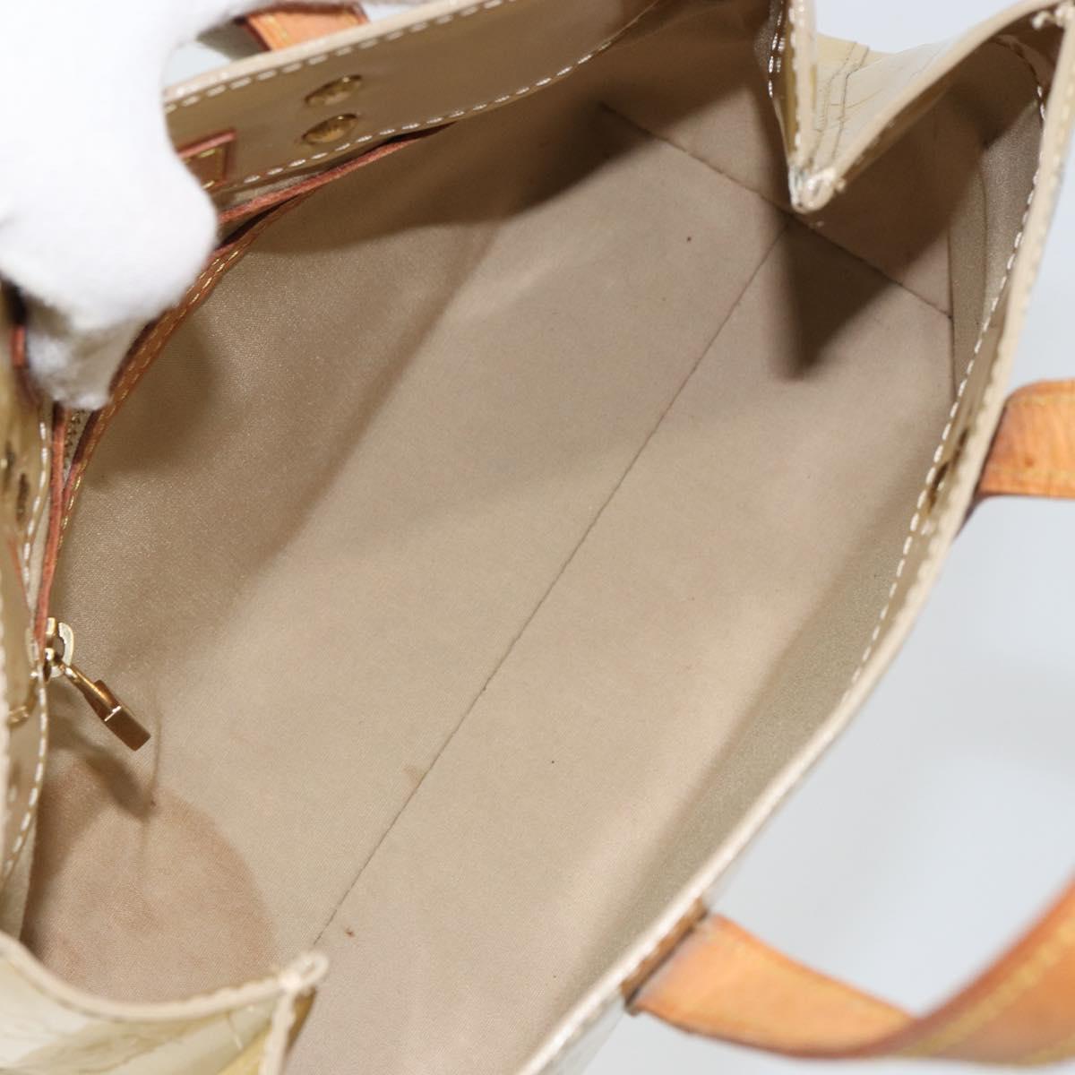 LOUIS VUITTON Monogram Vernis Reade PM Hand Bag Beige M91334 LV Auth 159221
