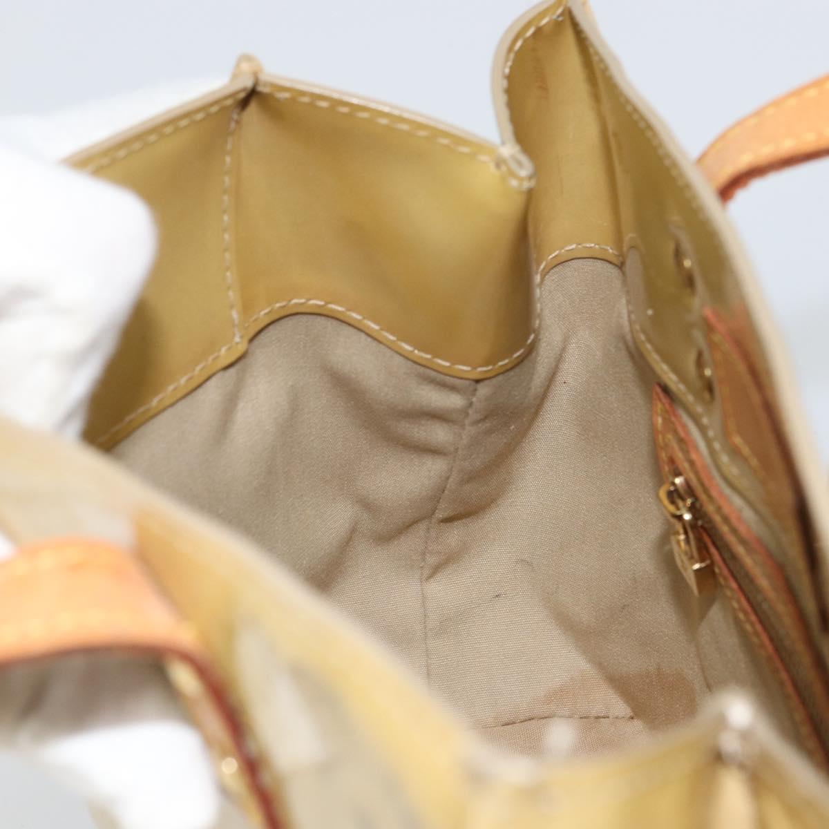 LOUIS VUITTON Monogram Vernis Reade PM Hand Bag Beige M91334 LV Auth 159221