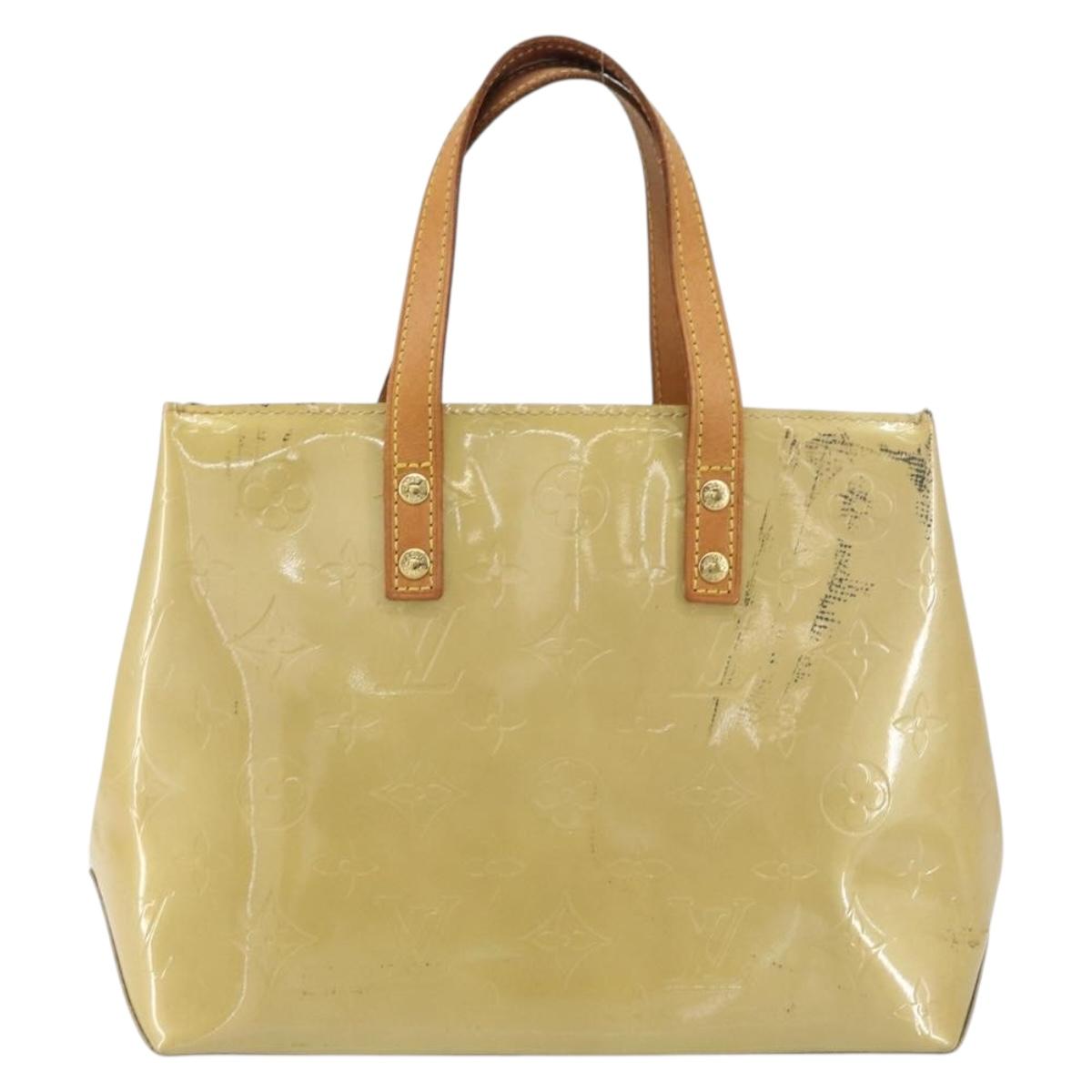 LOUIS VUITTON Monogram Vernis Reade PM Hand Bag Beige M91334 LV Auth 159221