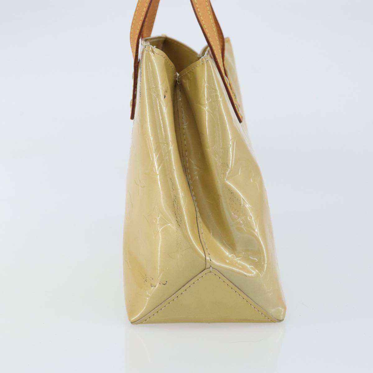 LOUIS VUITTON Monogram Vernis Reade PM Hand Bag Beige M91334 LV Auth 159221
