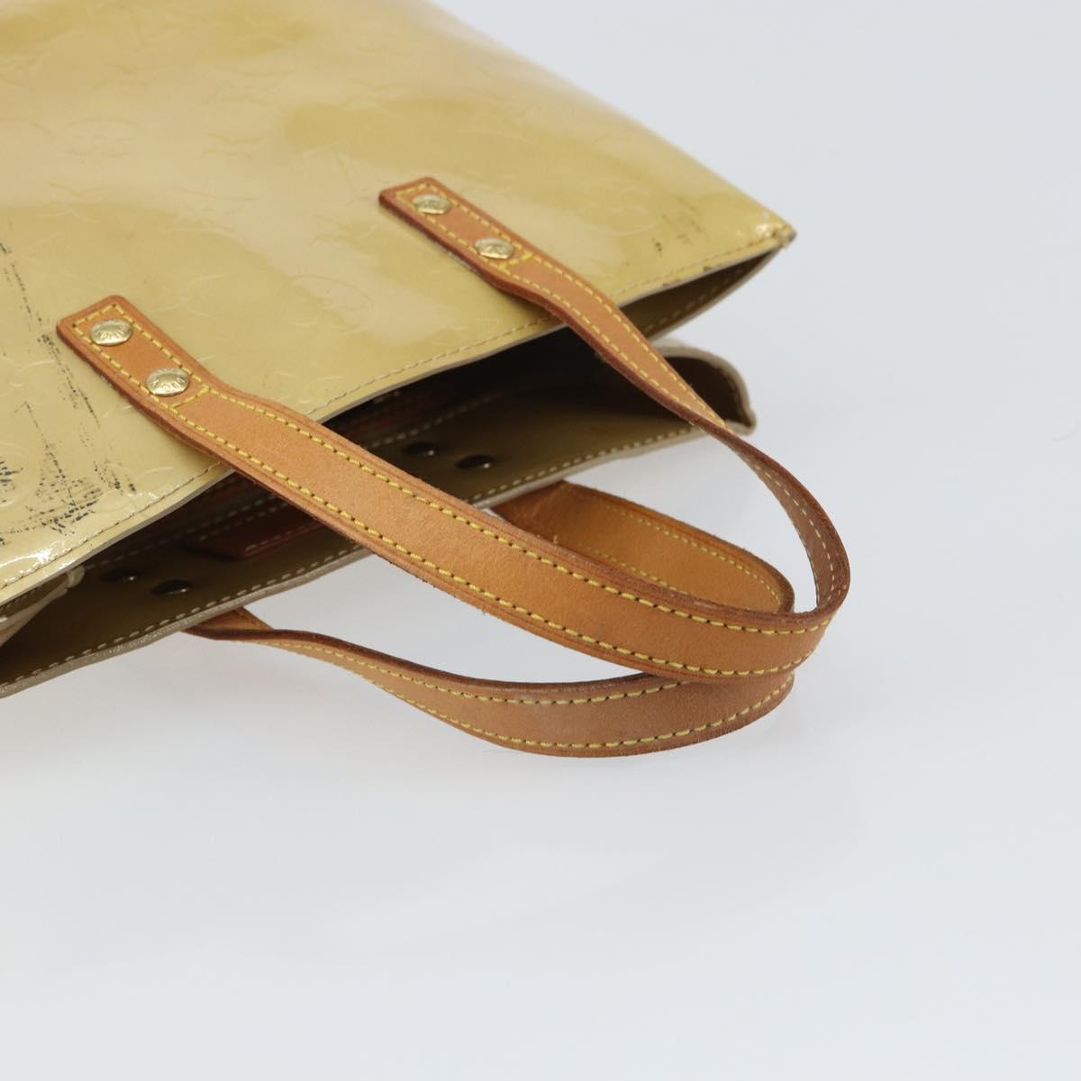 LOUIS VUITTON Monogram Vernis Reade PM Hand Bag Beige M91334 LV Auth 159221