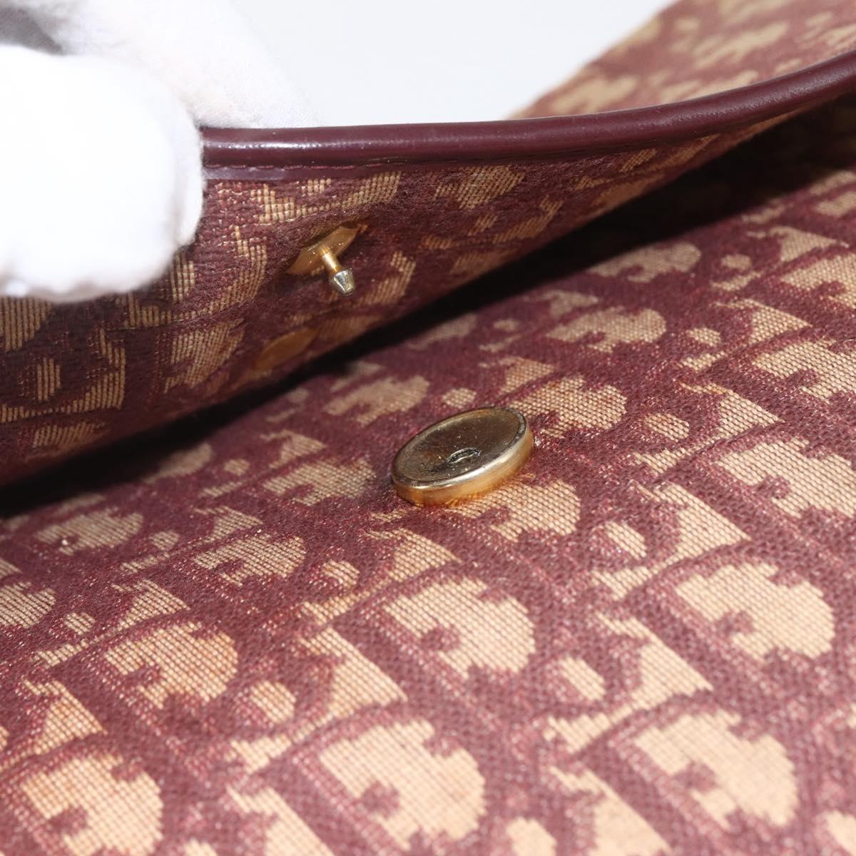 Christian Dior Trotter Canvas Shoulder Bag PVC Red Gold Auth 159229