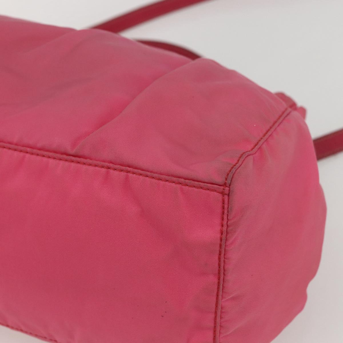 PRADA Hand Bag Nylon 2way Pink Gold Auth 159239