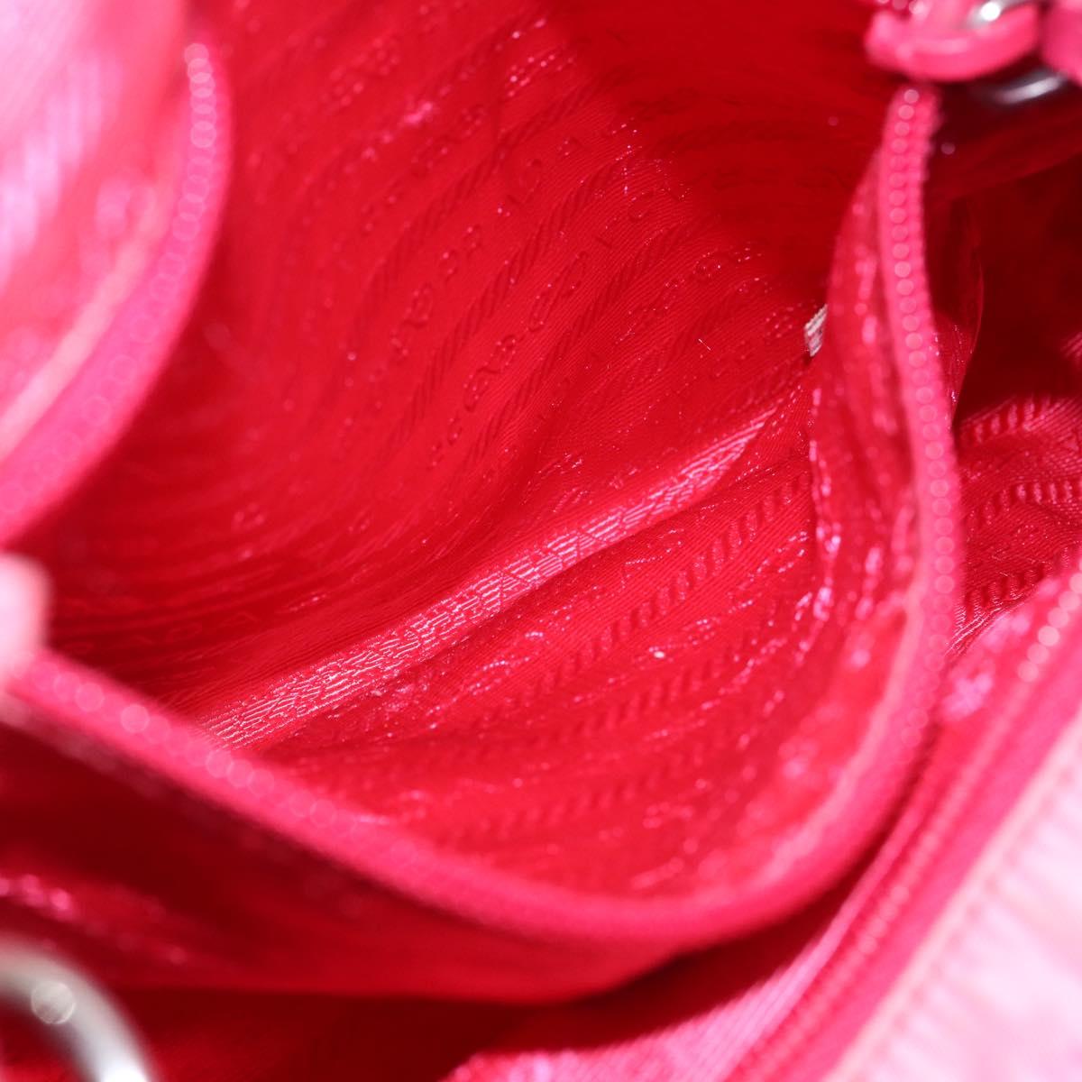 PRADA Hand Bag Nylon 2way Pink Gold Auth 159239