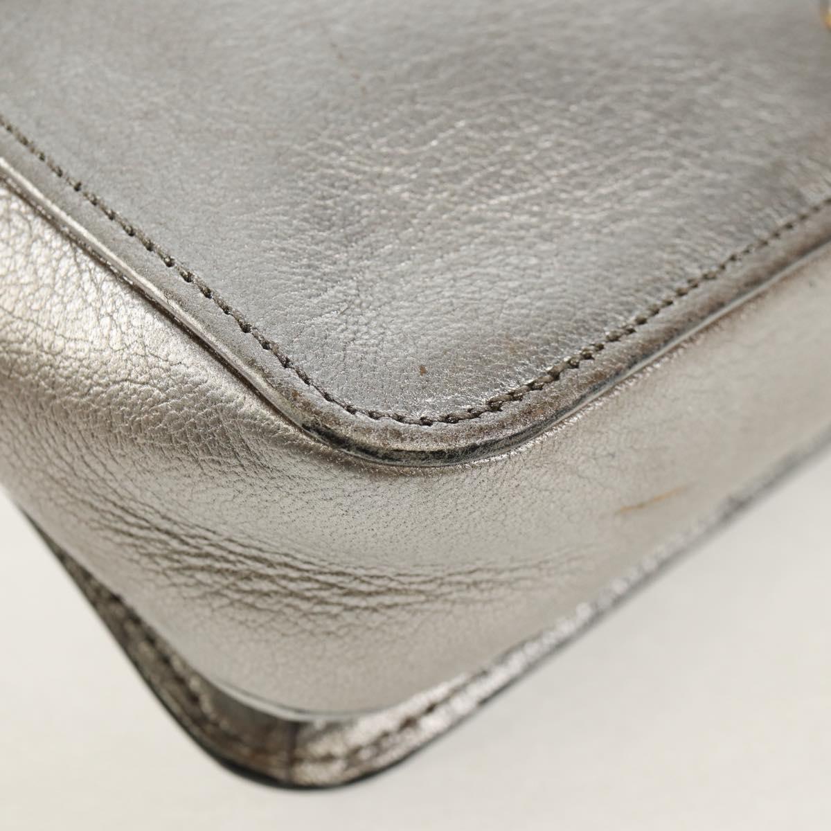 Miu Miu Chain Shoulder Bag Leather Gold Silver Auth 159240V
