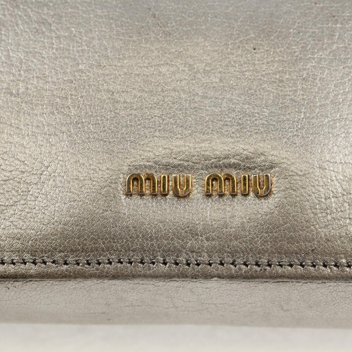 Miu Miu Chain Shoulder Bag Leather Gold Silver Auth 159240V