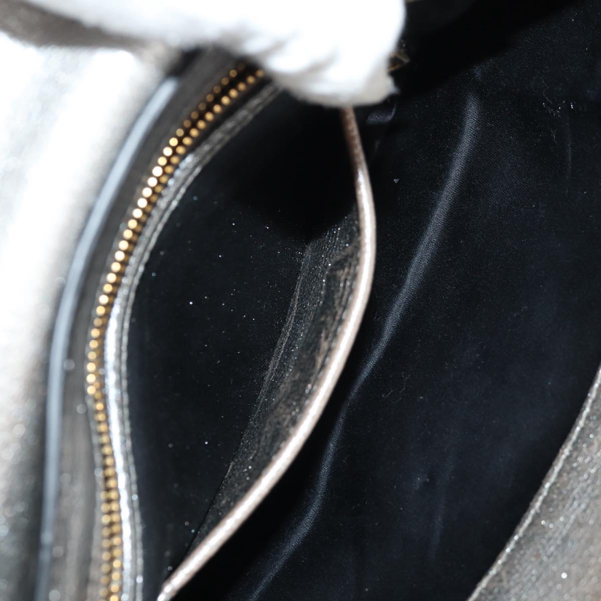 Miu Miu Chain Shoulder Bag Leather Gold Silver Auth 159240V