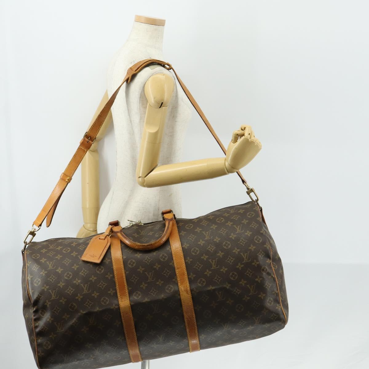 LOUIS VUITTON Monogram Keepall Bandouliere 60 Boston Bag M41412 LV Auth 159246