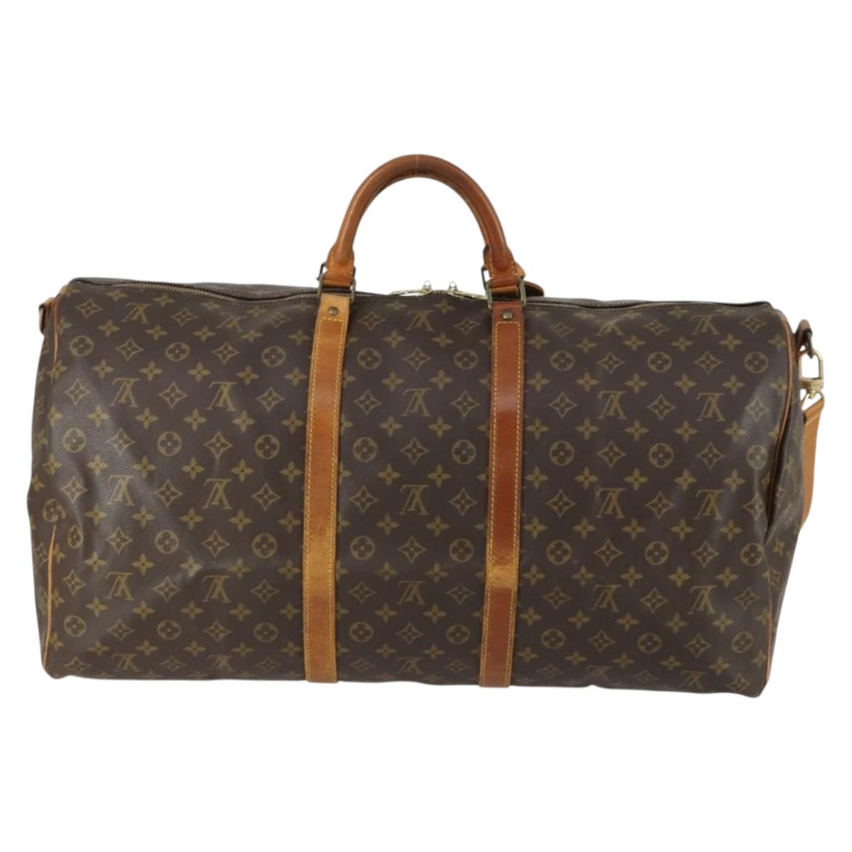 LOUIS VUITTON Monogram Keepall Bandouliere 60 Boston Bag M41412 LV Auth 159246