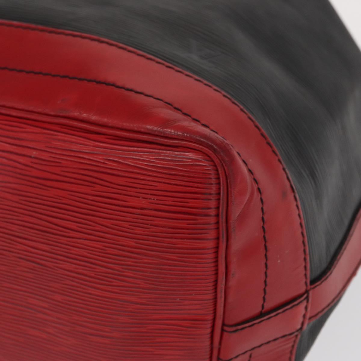 LOUIS VUITTON Epi Noe Shoulder Bag Bicolor Black Red M44017 LV Auth 159254