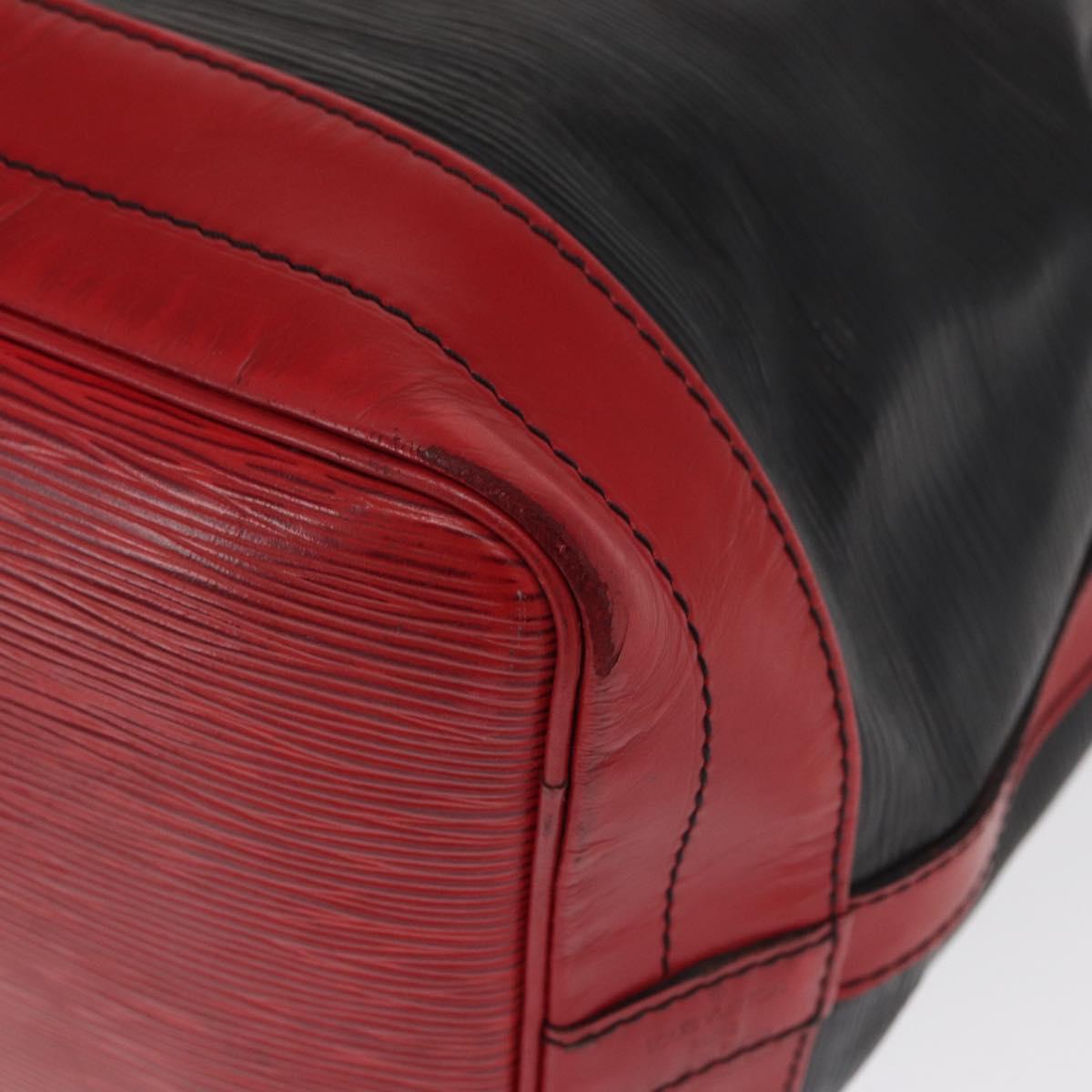 LOUIS VUITTON Epi Noe Shoulder Bag Bicolor Black Red M44017 LV Auth 159254