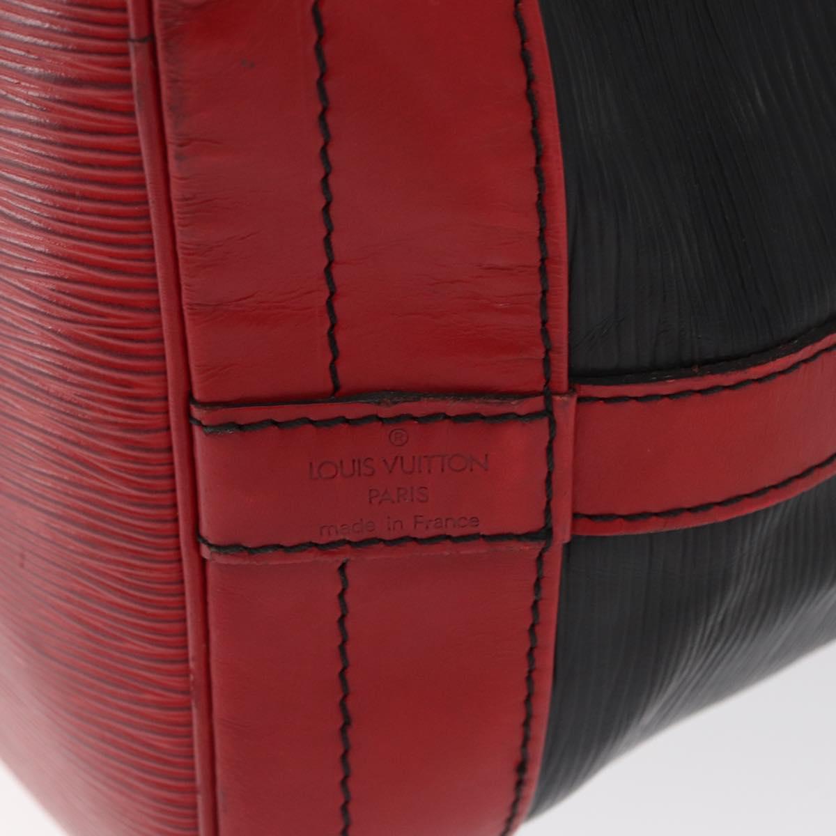 LOUIS VUITTON Epi Noe Shoulder Bag Bicolor Black Red M44017 LV Auth 159254