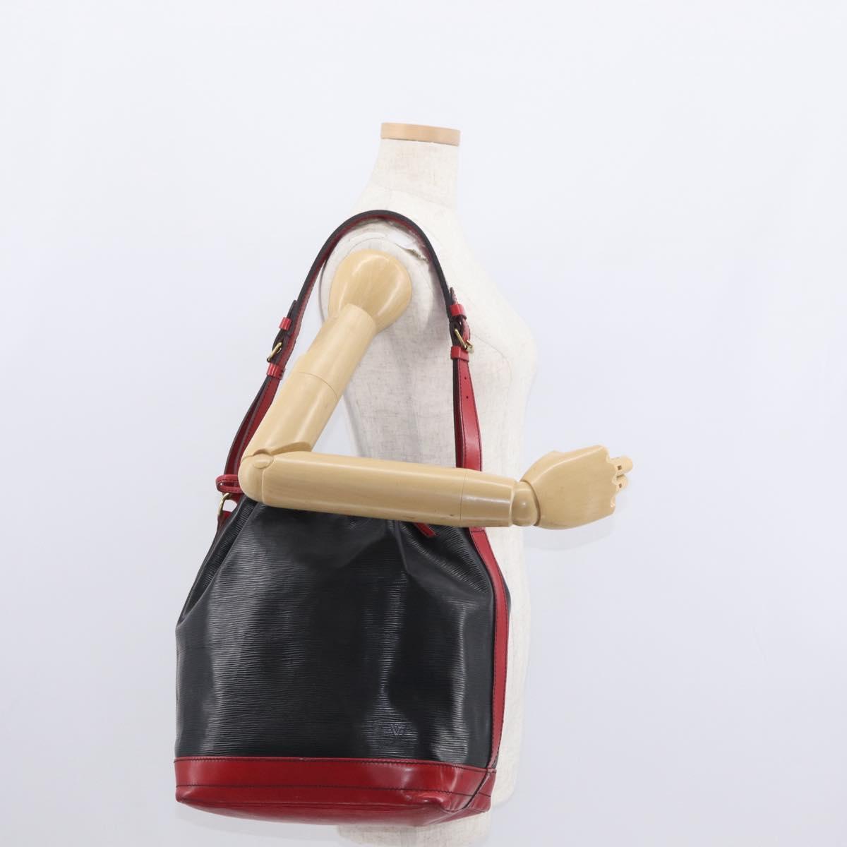 LOUIS VUITTON Epi Noe Shoulder Bag Bicolor Black Red M44017 LV Auth 159254