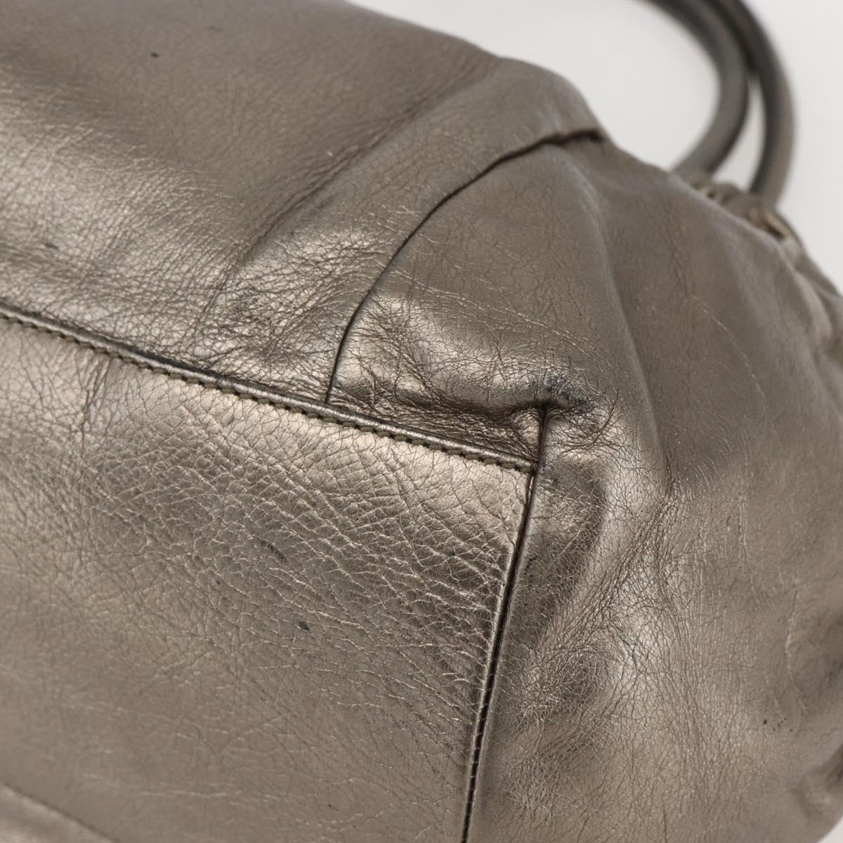 Salvatore Ferragamo Vala Hand Bag Leather Gold Tone Auth 159256