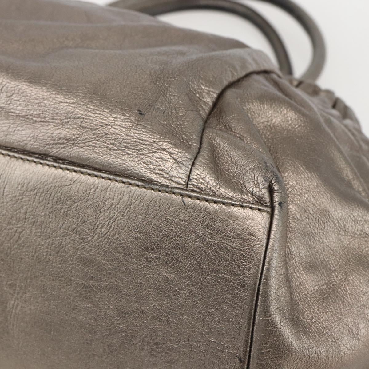 Salvatore Ferragamo Vala Hand Bag Leather Gold Tone Auth 159256