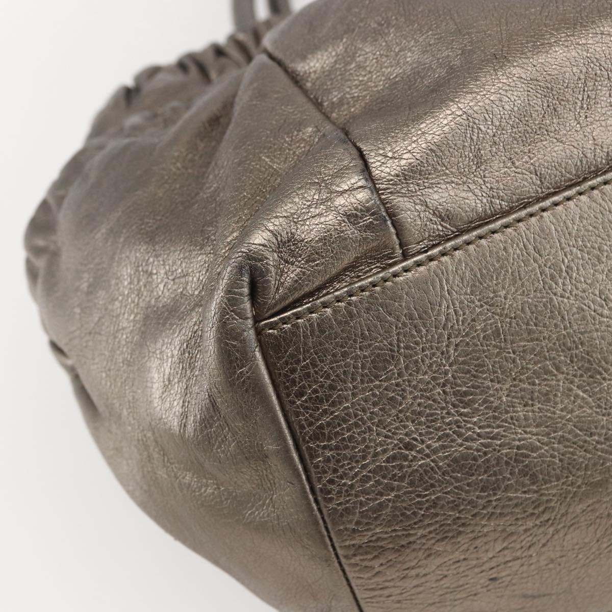 Salvatore Ferragamo Vala Hand Bag Leather Gold Tone Auth 159256