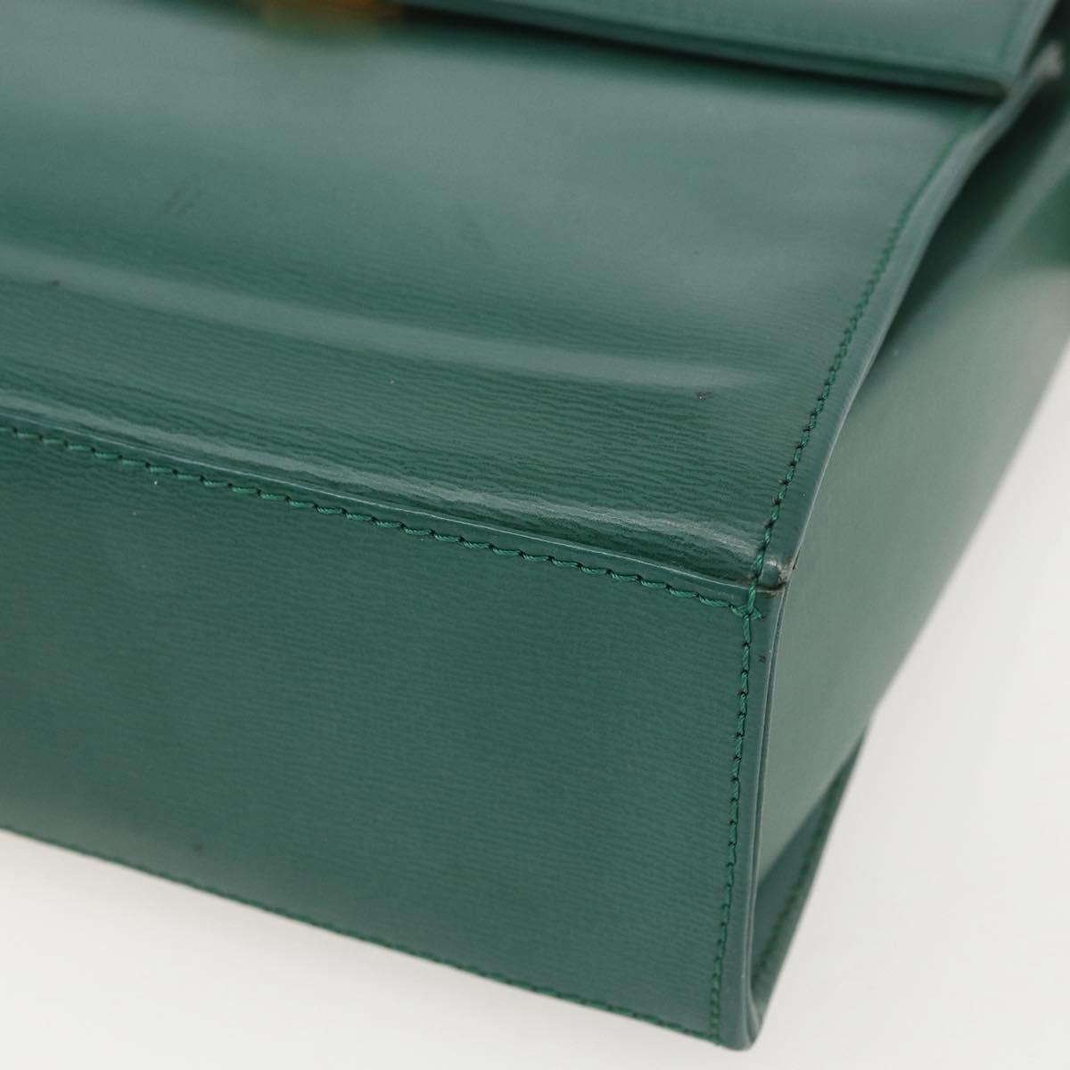 Christian Dior Shoulder Bag Leather Green Gold Auth 159257A
