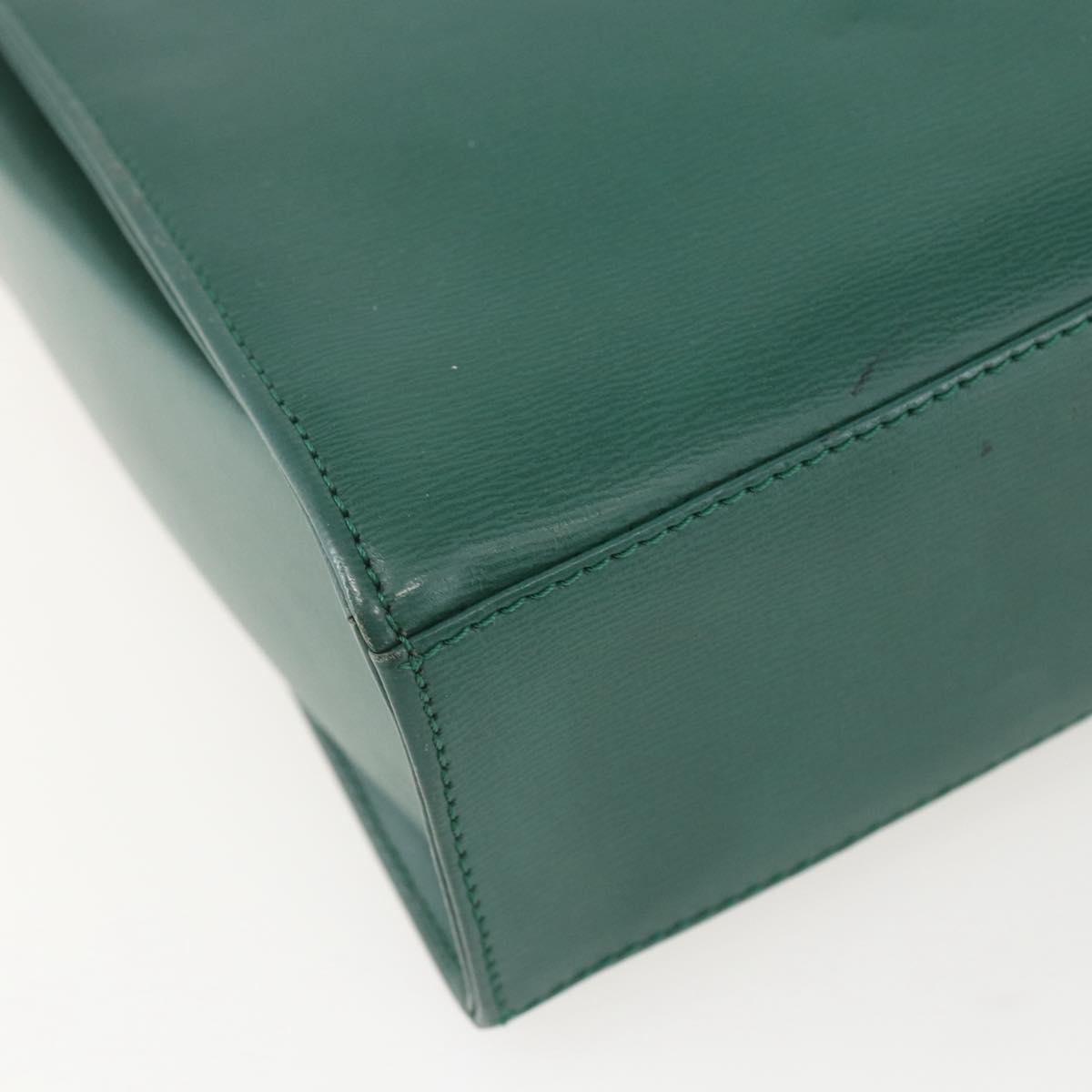 Christian Dior Shoulder Bag Leather Green Gold Auth 159257A