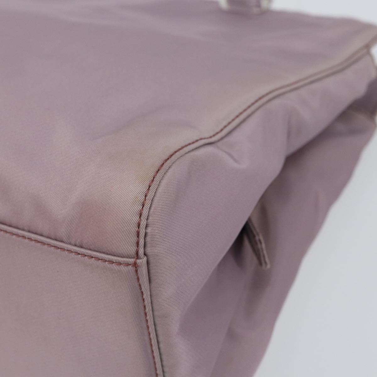 PRADA Hand Bag Nylon Lavende Silver Auth 159273