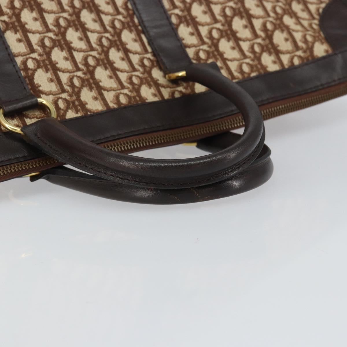 Christian Dior Trotter Canvas Hand Bag Beige Gold Auth 159277