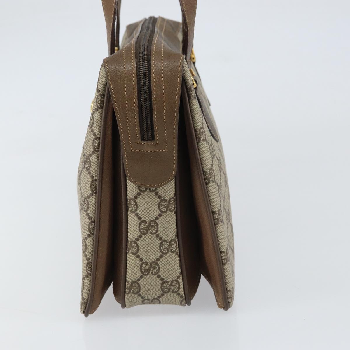 GUCCI GG Supreme Web Sherry Line Hand Bag PVC Beige Gold 41 02 079 Auth 159288