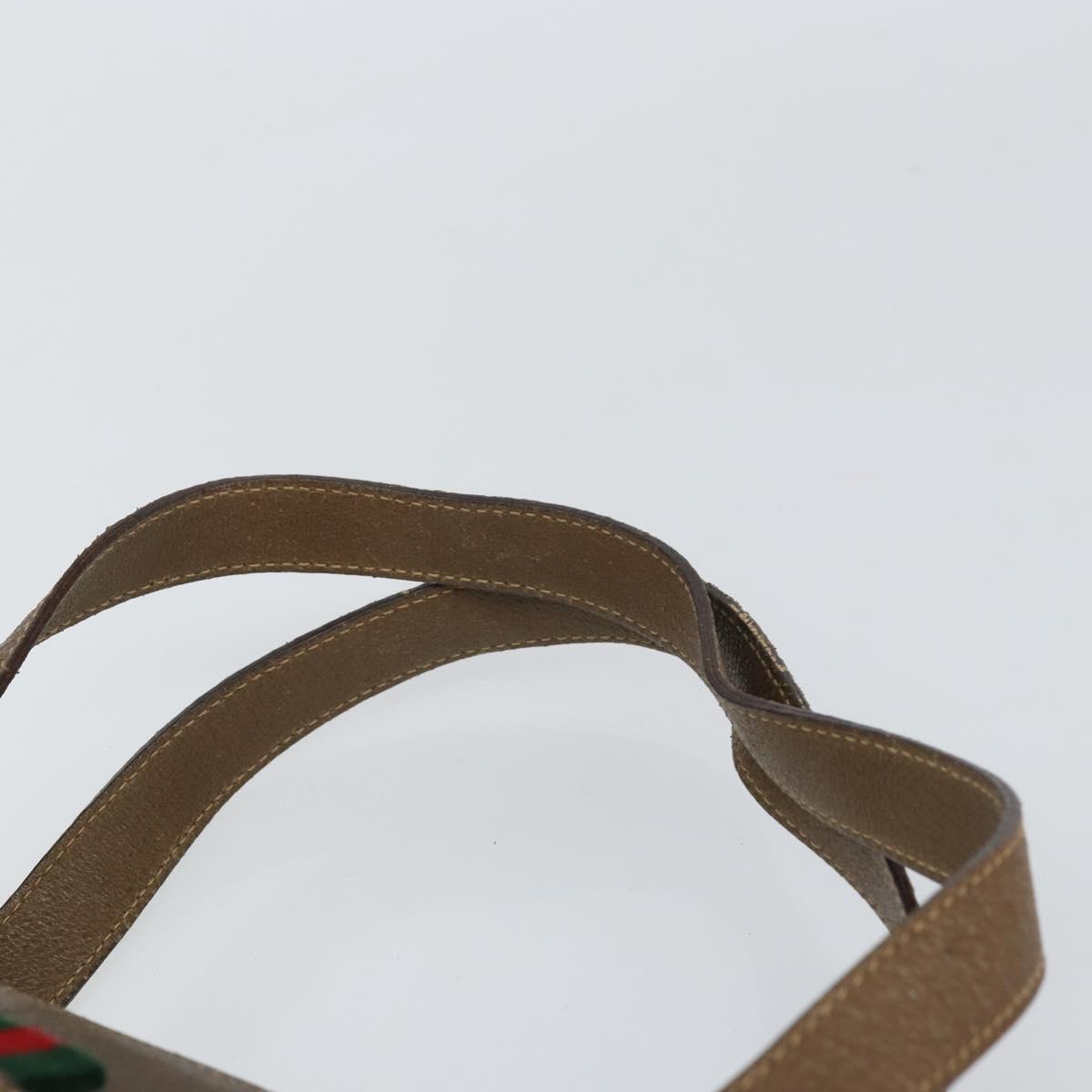GUCCI GG Supreme Web Sherry Line Hand Bag PVC Beige Gold 41 02 079 Auth 159288