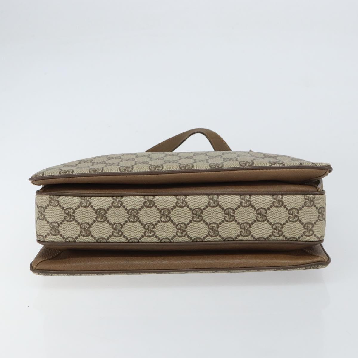 GUCCI GG Supreme Web Sherry Line Hand Bag PVC Beige Gold 41 02 079 Auth 159288