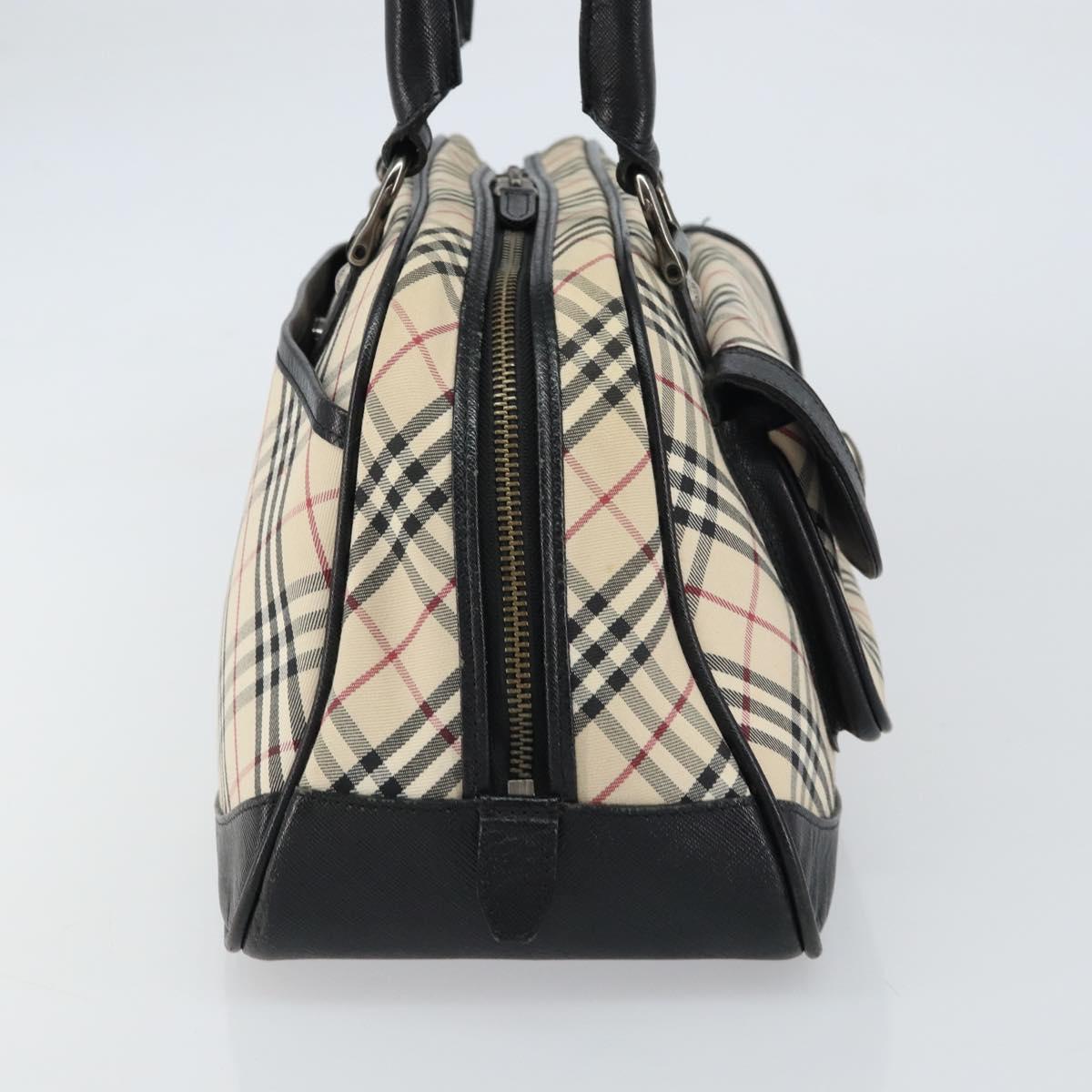 BURBERRY Nova Check Hand Bag Canvas Beige Auth 159295