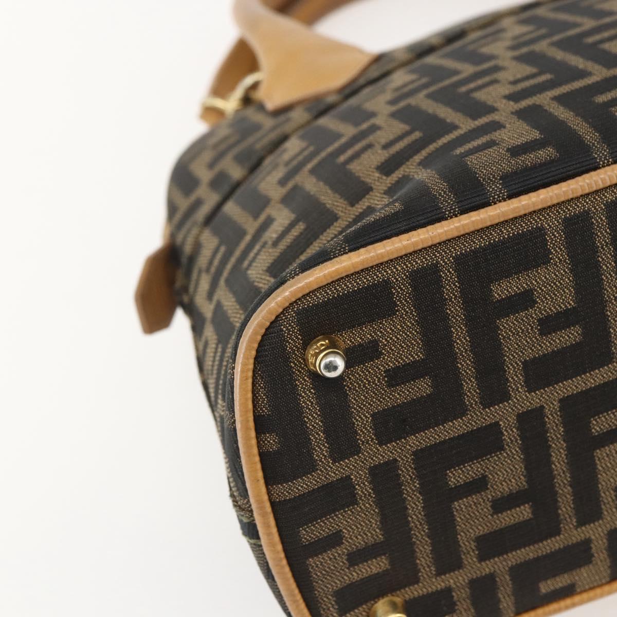 FENDI Zucca Canvas Hand Bag 2way Black Brown Auth 159305A
