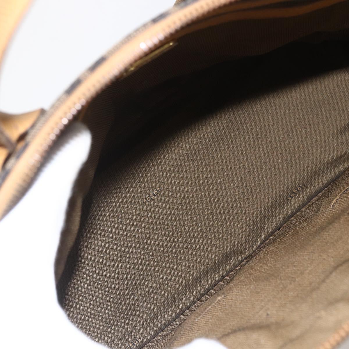 FENDI Zucca Canvas Hand Bag 2way Black Brown Auth 159305A